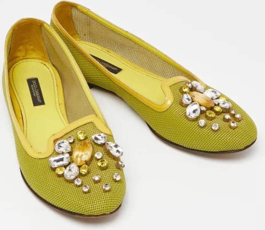 Dolce & Gabbana Pre-owned Mesh flats Yellow Dames