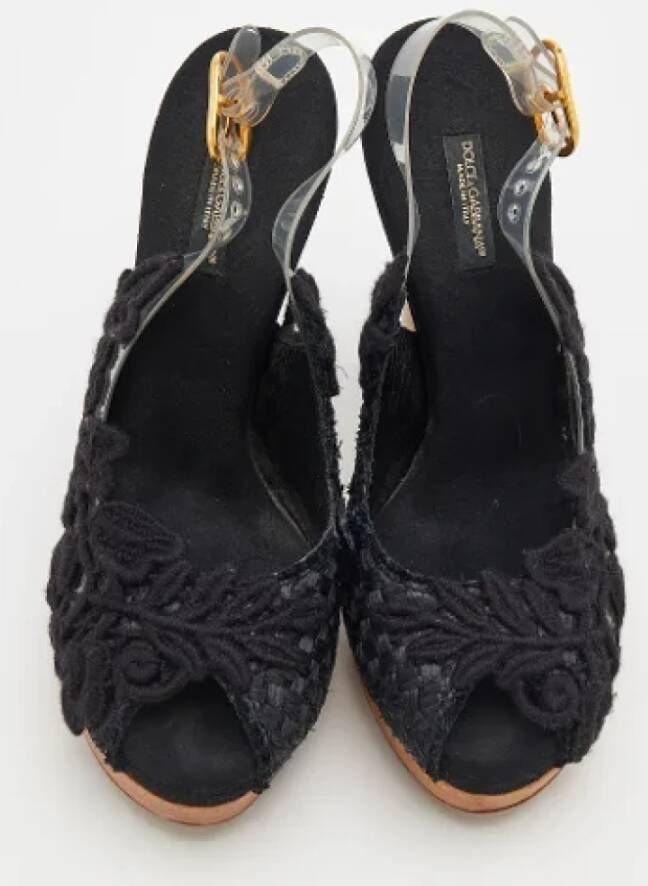 Dolce & Gabbana Pre-owned Raffia sandals Black Dames