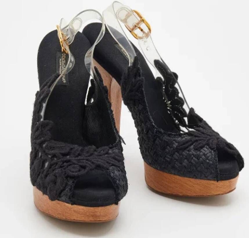 Dolce & Gabbana Pre-owned Raffia sandals Black Dames