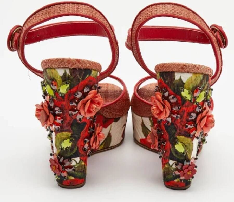 Dolce & Gabbana Pre-owned Raffia sandals Pink Dames