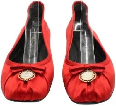 Dolce & Gabbana Pre-owned Satin flats Red Dames