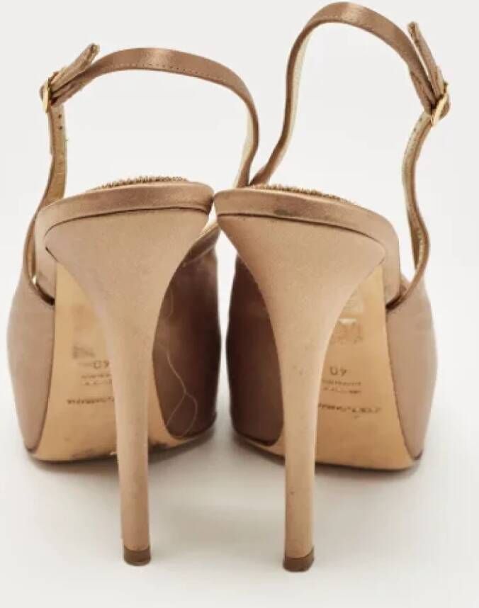 Dolce & Gabbana Pre-owned Satin heels Brown Dames