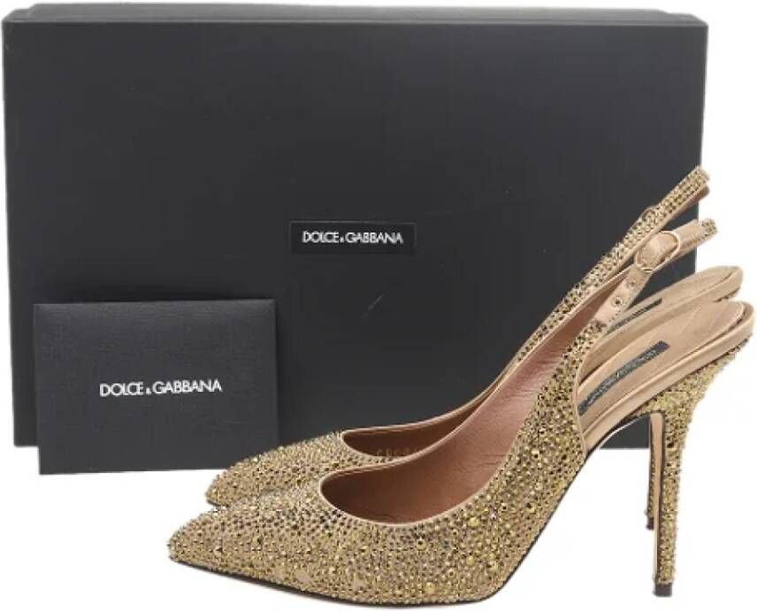 Dolce & Gabbana Pre-owned Satin heels Yellow Dames