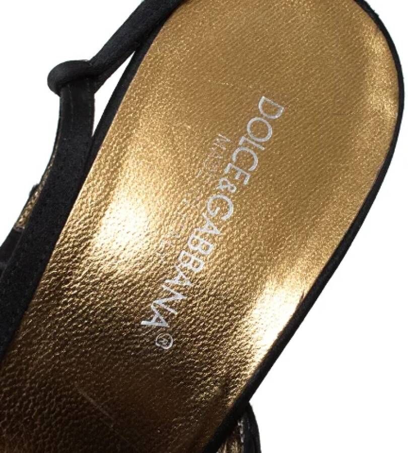 Dolce & Gabbana Pre-owned Satin sandals Black Dames