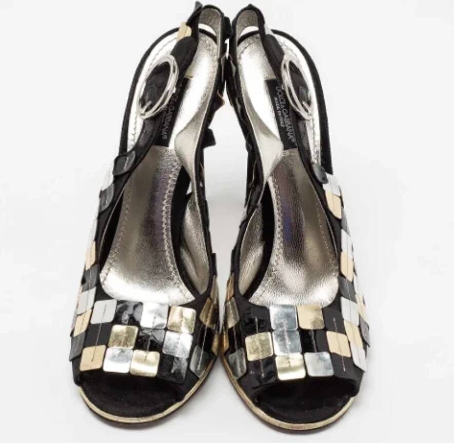 Dolce & Gabbana Pre-owned Satin sandals Black Dames