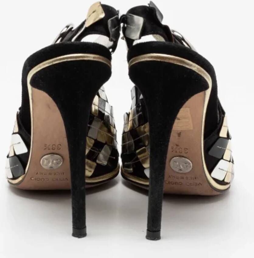 Dolce & Gabbana Pre-owned Satin sandals Black Dames