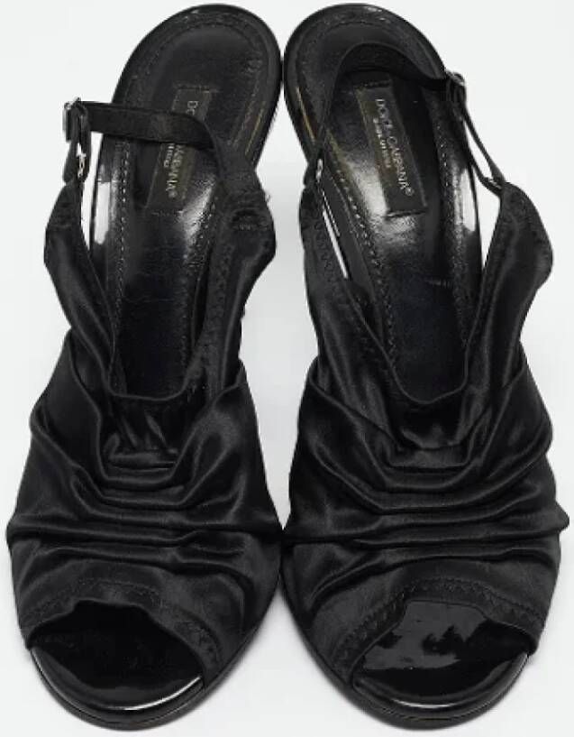 Dolce & Gabbana Pre-owned Satin sandals Black Dames