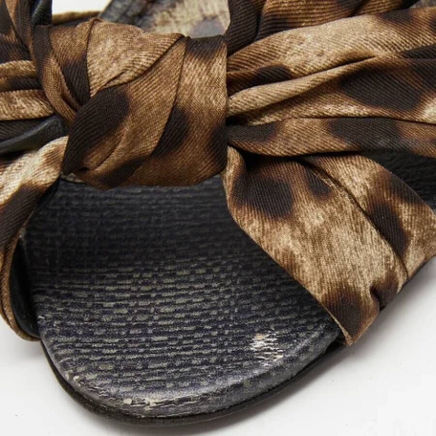 Dolce & Gabbana Pre-owned Satin sandals Brown Dames