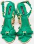 Dolce & Gabbana Pre-owned Satin sandals Green Dames - Thumbnail 3