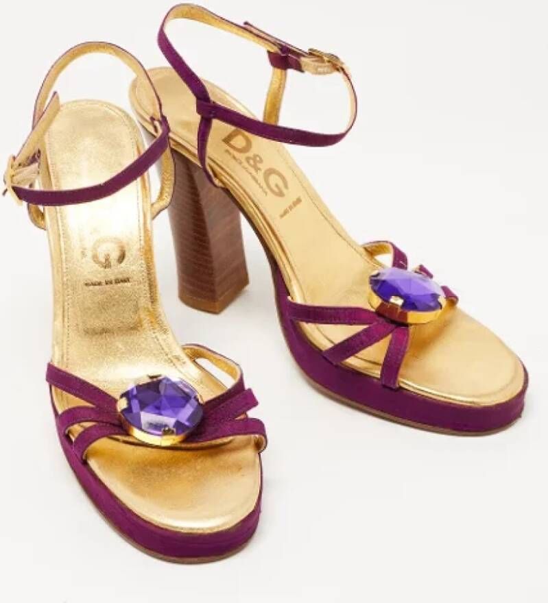 Dolce & Gabbana Pre-owned Satin sandals Purple Dames