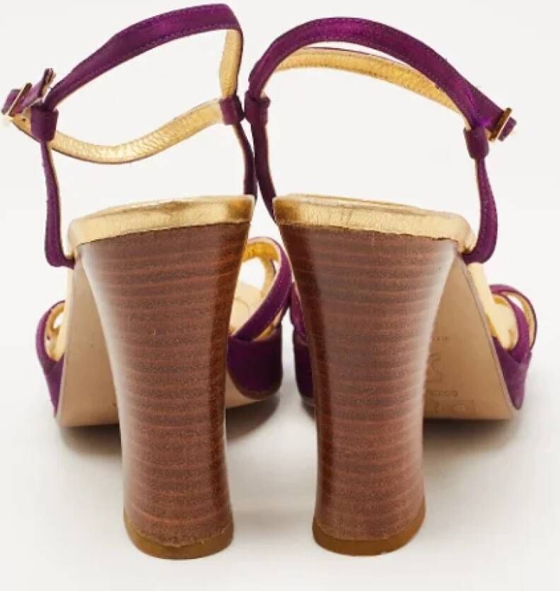 Dolce & Gabbana Pre-owned Satin sandals Purple Dames