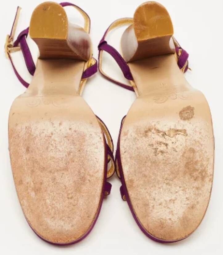 Dolce & Gabbana Pre-owned Satin sandals Purple Dames