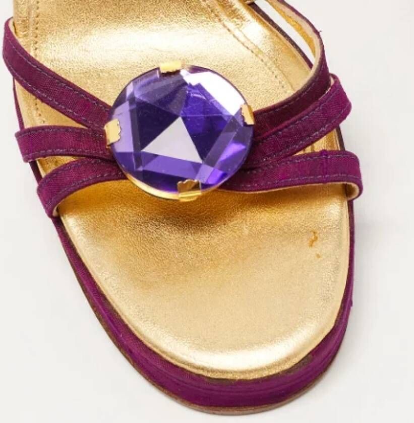 Dolce & Gabbana Pre-owned Satin sandals Purple Dames