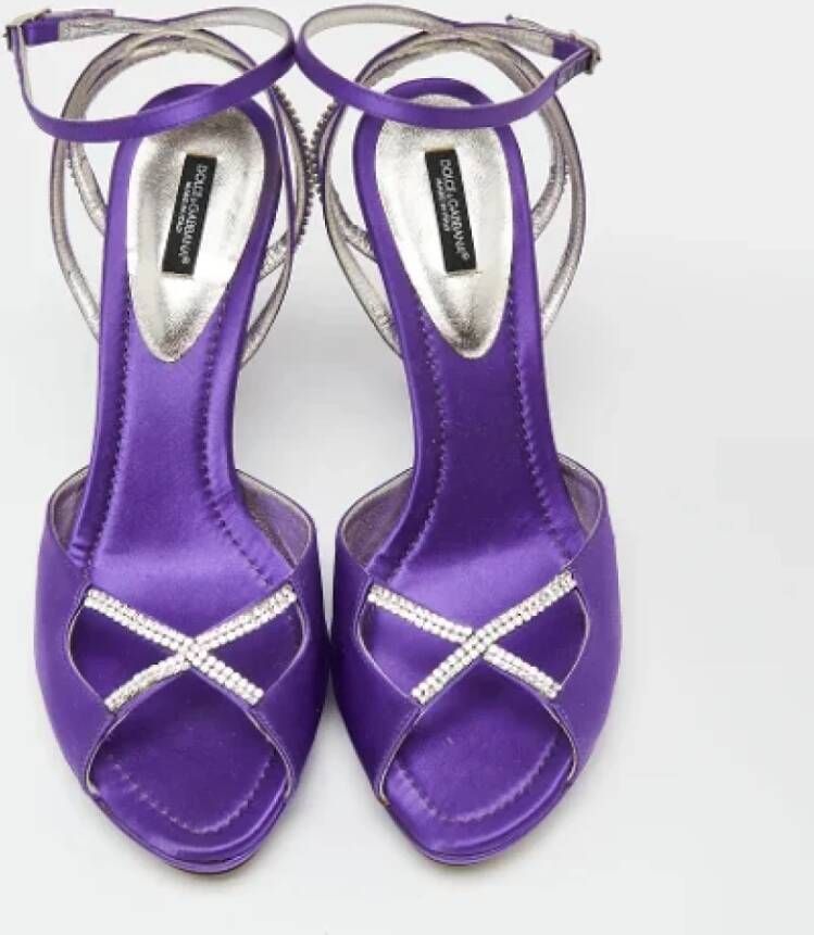 Dolce & Gabbana Pre-owned Satin sandals Purple Dames