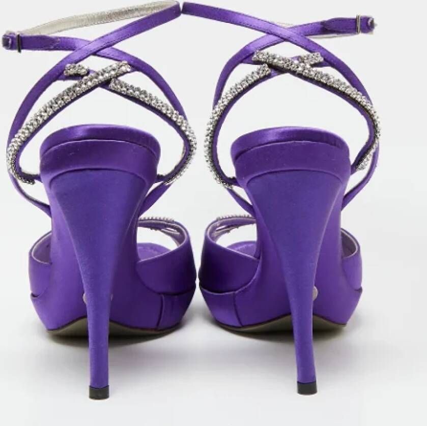 Dolce & Gabbana Pre-owned Satin sandals Purple Dames