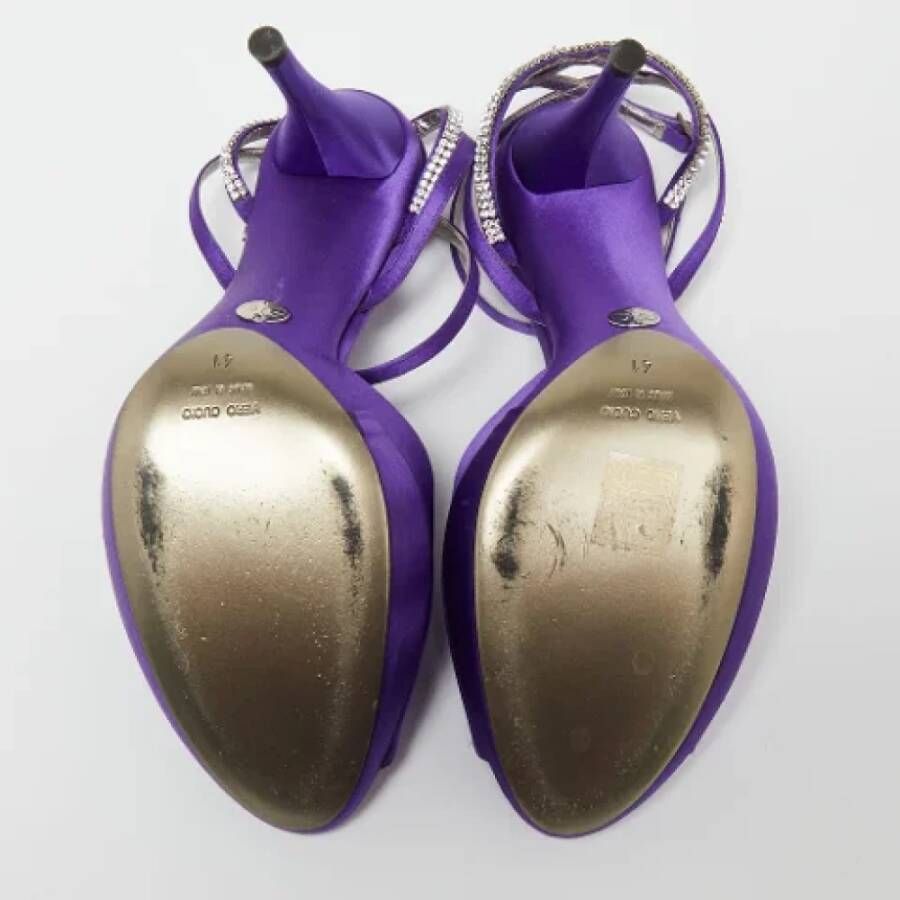 Dolce & Gabbana Pre-owned Satin sandals Purple Dames