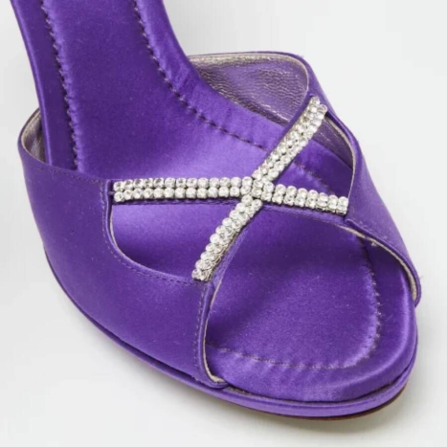 Dolce & Gabbana Pre-owned Satin sandals Purple Dames