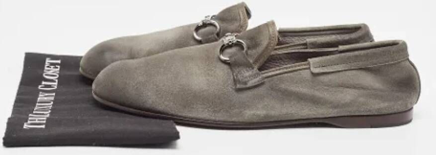 Dolce & Gabbana Pre-owned Suede flats Gray Dames