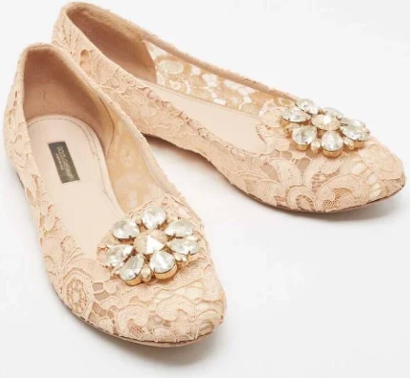 Dolce & Gabbana Pre-owned Suede flats Pink Dames