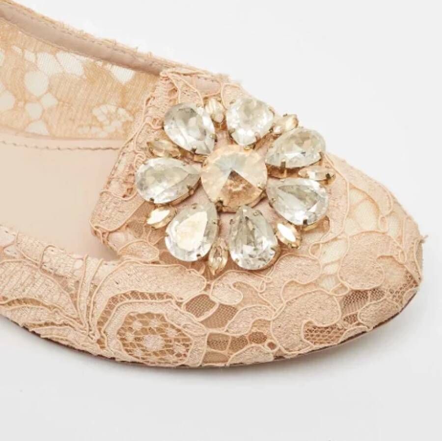 Dolce & Gabbana Pre-owned Suede flats Pink Dames