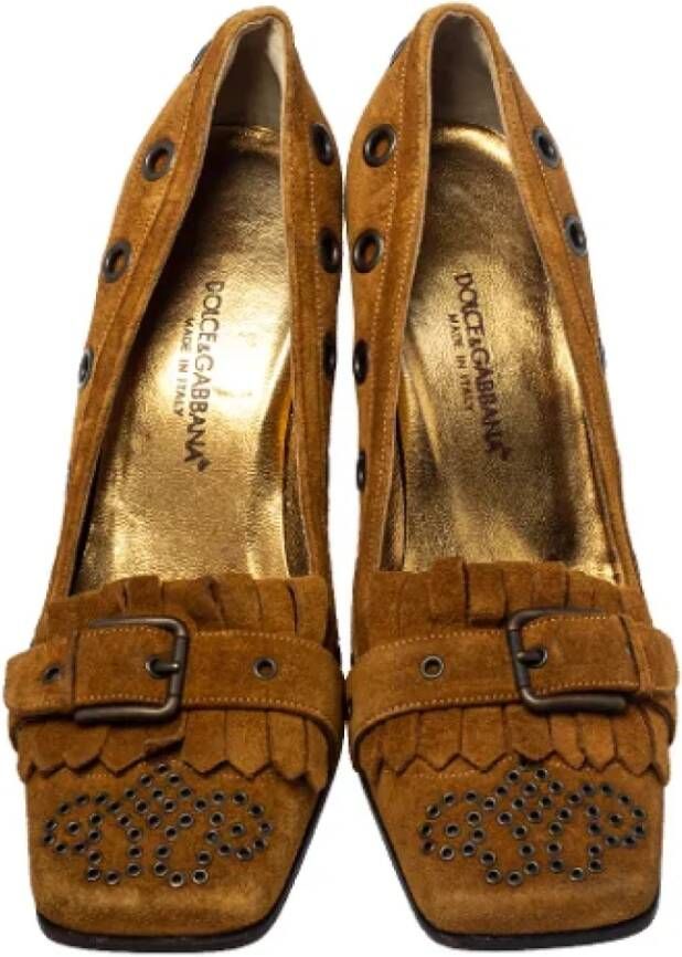 Dolce & Gabbana Pre-owned Suede heels Brown Dames