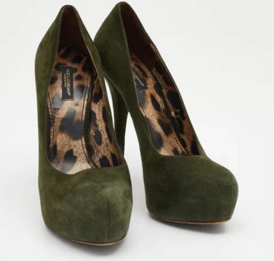 Dolce & Gabbana Pre-owned Suede heels Green Dames