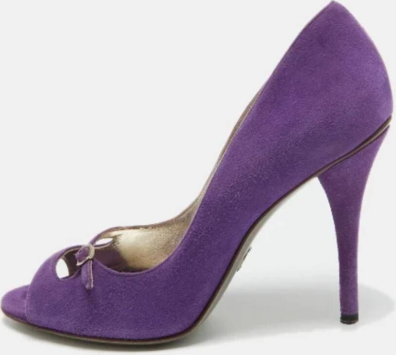 Dolce & Gabbana Pre-owned Suede heels Purple Dames