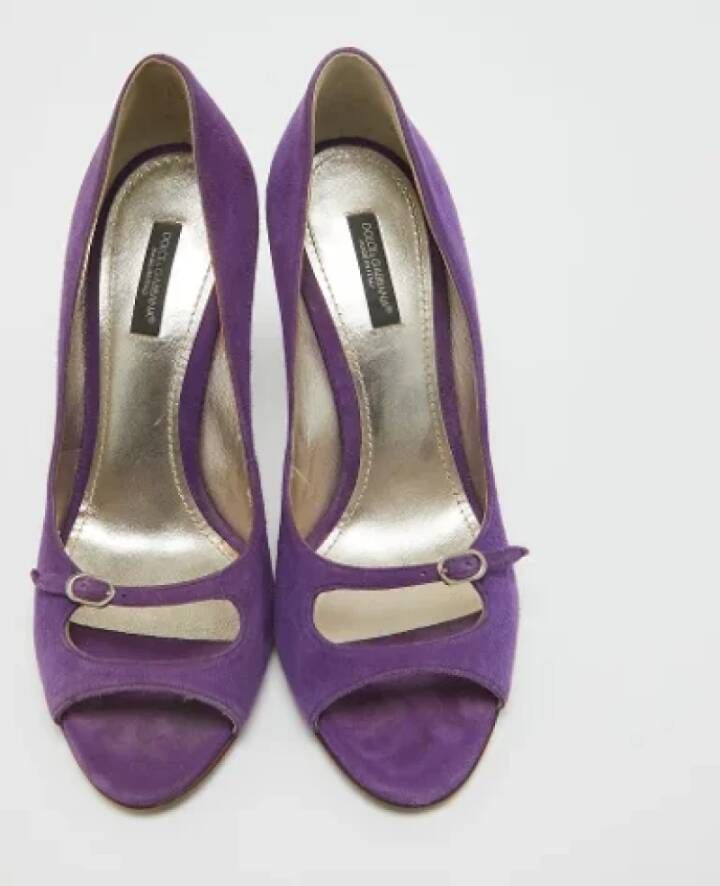 Dolce & Gabbana Pre-owned Suede heels Purple Dames