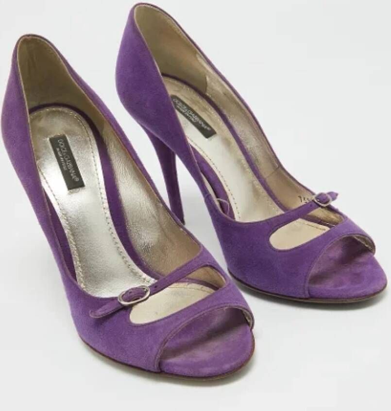 Dolce & Gabbana Pre-owned Suede heels Purple Dames