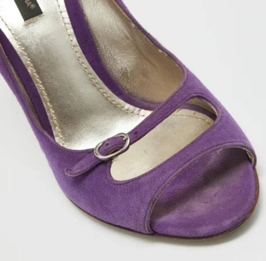 Dolce & Gabbana Pre-owned Suede heels Purple Dames