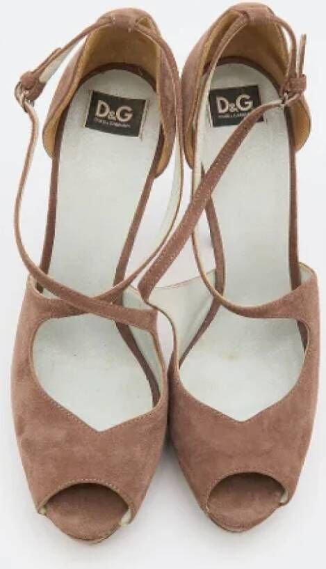 Dolce & Gabbana Pre-owned Suede sandals Brown Dames