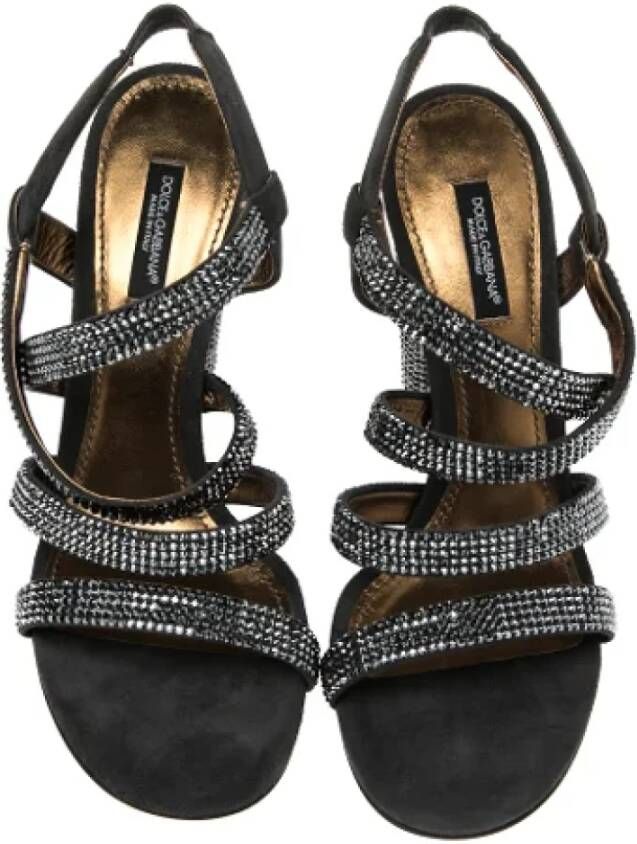 Dolce & Gabbana Pre-owned Suede sandals Gray Dames