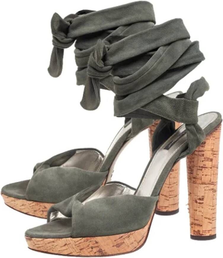 Dolce & Gabbana Pre-owned Suede sandals Green Dames