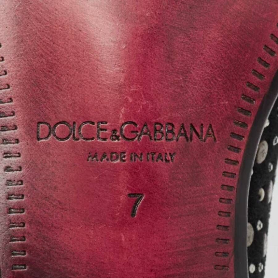 Dolce & Gabbana Pre-owned Velvet flats Black Heren