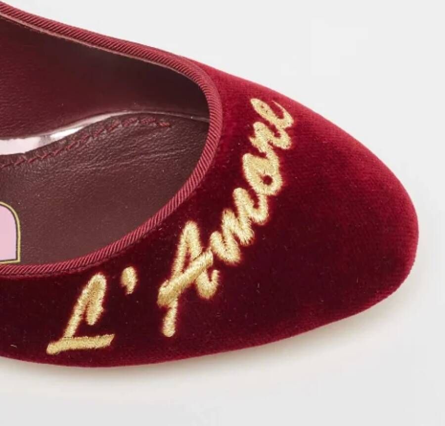 Dolce & Gabbana Pre-owned Velvet heels Red Dames