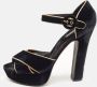 Dolce & Gabbana Pre-owned Velvet sandals Black Dames - Thumbnail 2