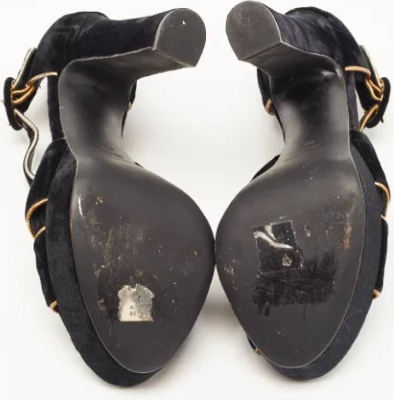 Dolce & Gabbana Pre-owned Velvet sandals Black Dames