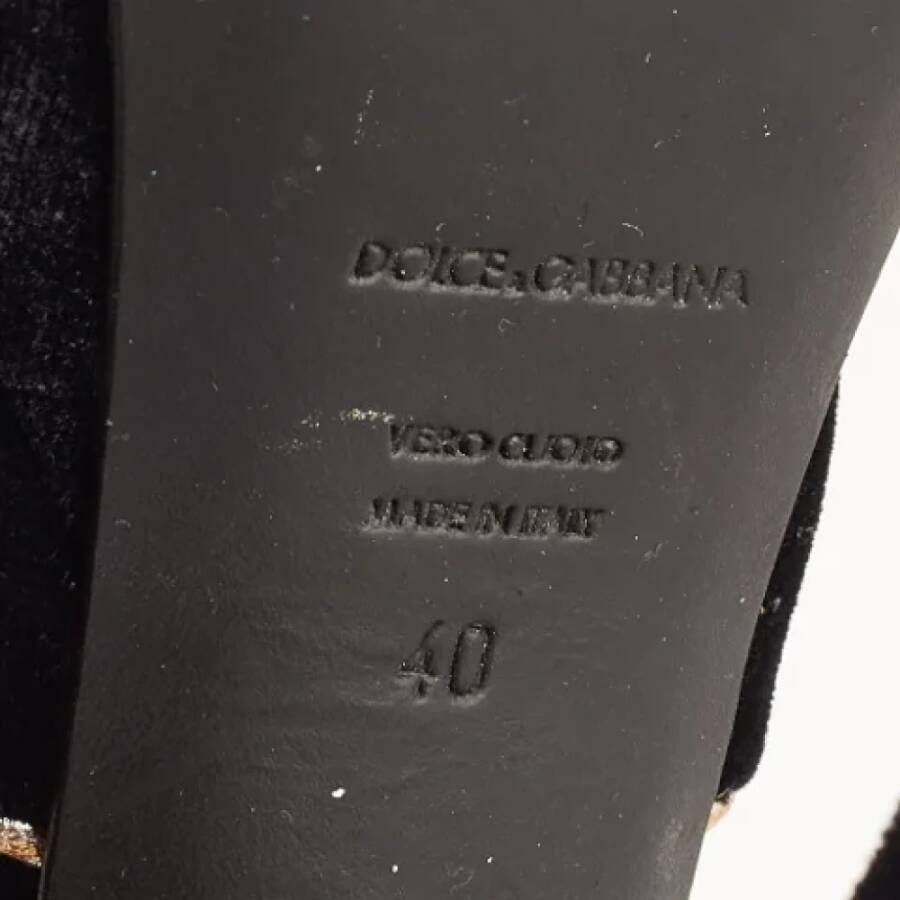 Dolce & Gabbana Pre-owned Velvet sandals Black Dames