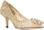 Dolce & Gabbana Gouden Bellucci Kant Lurex Pumps met Kristallen Yellow Dames - Thumbnail 2