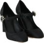 Dolce & Gabbana Zwarte Brokaat Hoge Hakken Mary Janes Schoenen Black Dames - Thumbnail 5