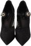 Dolce & Gabbana Black Lace Crystals Heels Mary Jane Pumps Shoes Zwart Dames - Thumbnail 6