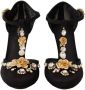 Dolce & Gabbana Zwarte Mesh Kristal T-strap Hakken Black Dames - Thumbnail 6