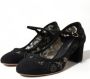 Dolce & Gabbana Zwarte Mary Jane Pumps met Kant Black Dames - Thumbnail 11