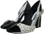 Dolce & Gabbana Zwart Zilver Kristal Dubbel Ontwerp Hoge Hakken Schoenen Multicolor Dames - Thumbnail 3