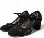 Dolce & Gabbana Zwarte Mary Jane Pumps met Kant Black Dames - Thumbnail 3