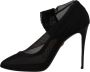 Dolce & Gabbana Zwarte Tule Stretch Laarzen Pumps Schoenen Black Dames - Thumbnail 12