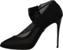 Dolce & Gabbana Zwarte Tule Stretch Laarzen Pumps Schoenen Black Dames - Thumbnail 5