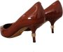 Dolce & Gabbana Brown Kitten Heels Pumps Patent Leather Shoes Bruin Dames - Thumbnail 4