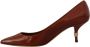 Dolce & Gabbana Brown Kitten Heels Pumps Patent Leather Shoes Bruin Dames - Thumbnail 5