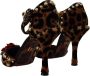 Dolce & Gabbana Luipaard Enkelband Sandalen met Bloemversieringen Brown Dames - Thumbnail 4